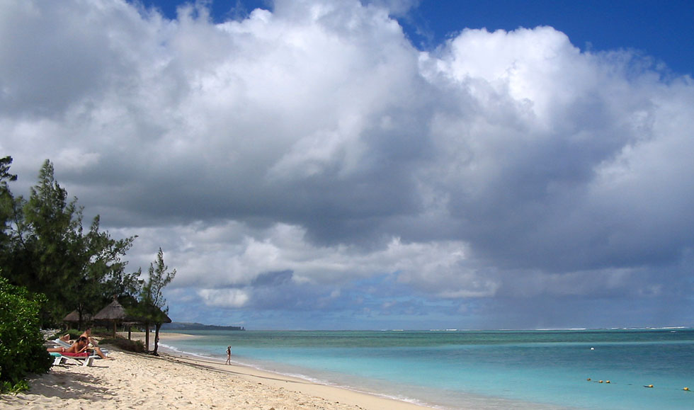 La plage de l'h�tel Indian. 