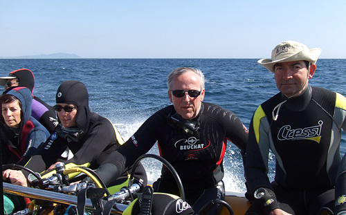 Sur le Zodiac d'Azur Plong�e, � St Cry sur Mer. 