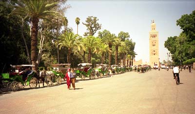 Le Koutoubia, vu de la place Jemaa el Fna. cn0337n
