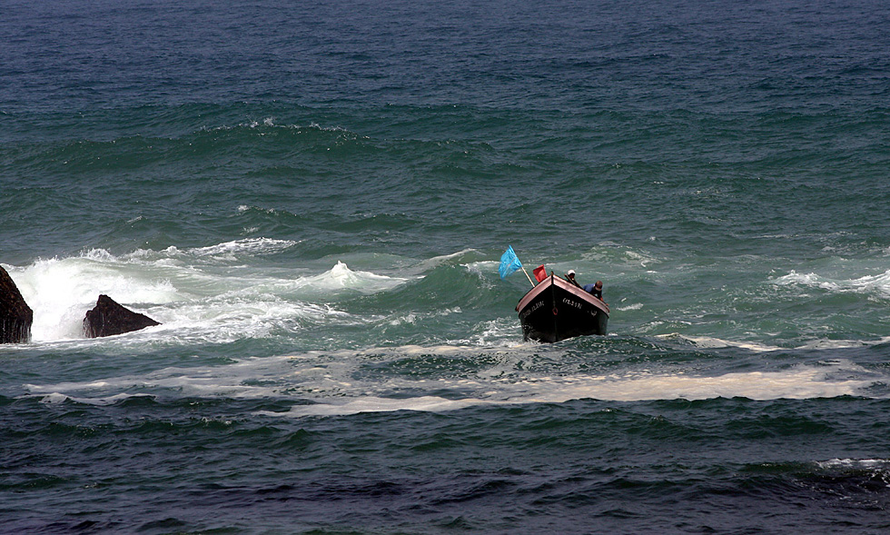 Arriv�e d'un bateau . 